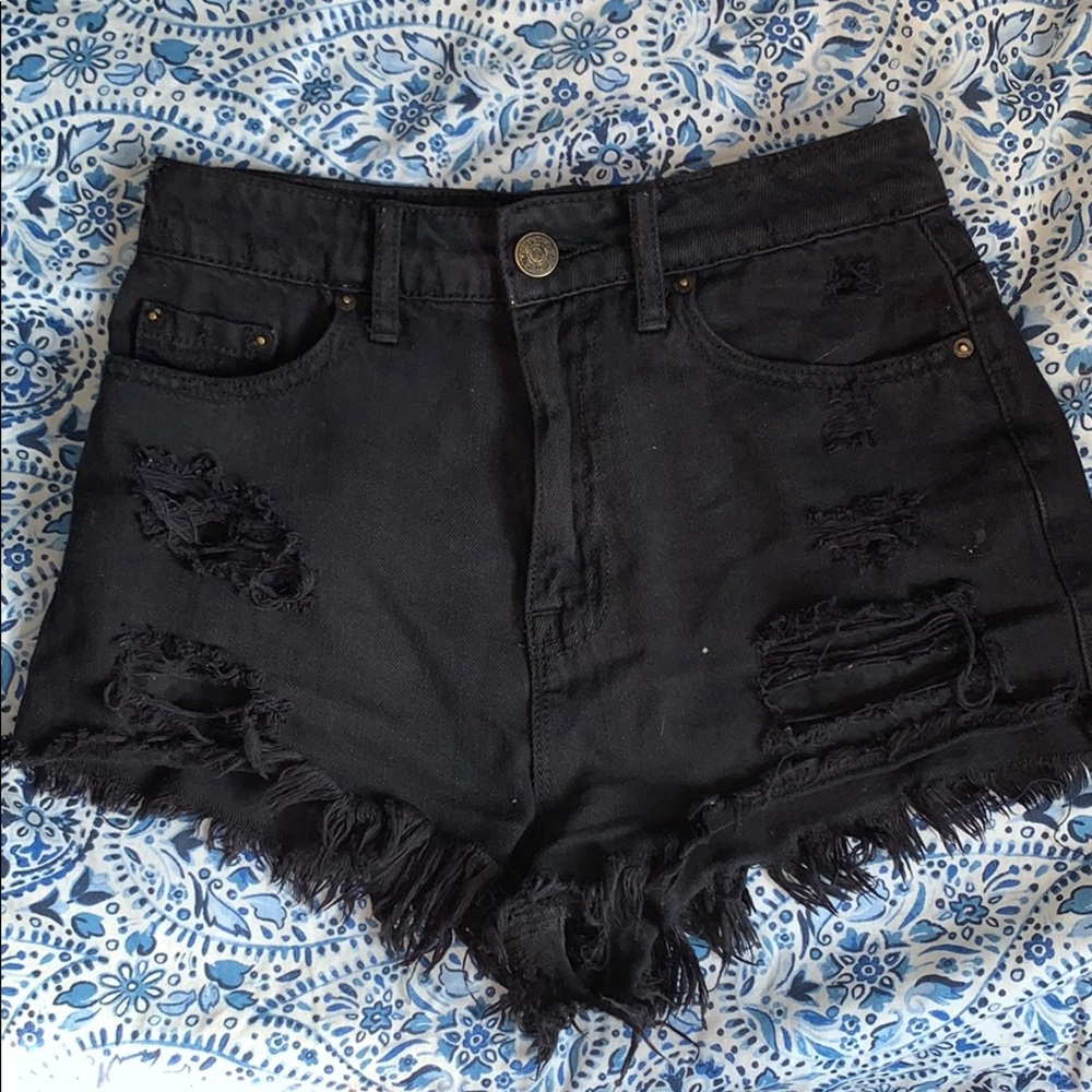 Black Jean Shorts